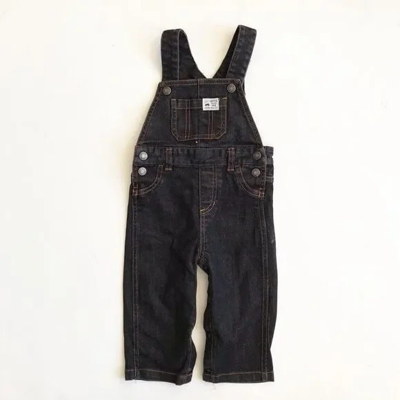 Carter’s black denim overalls EUC 18 months - Picture 1 of 4